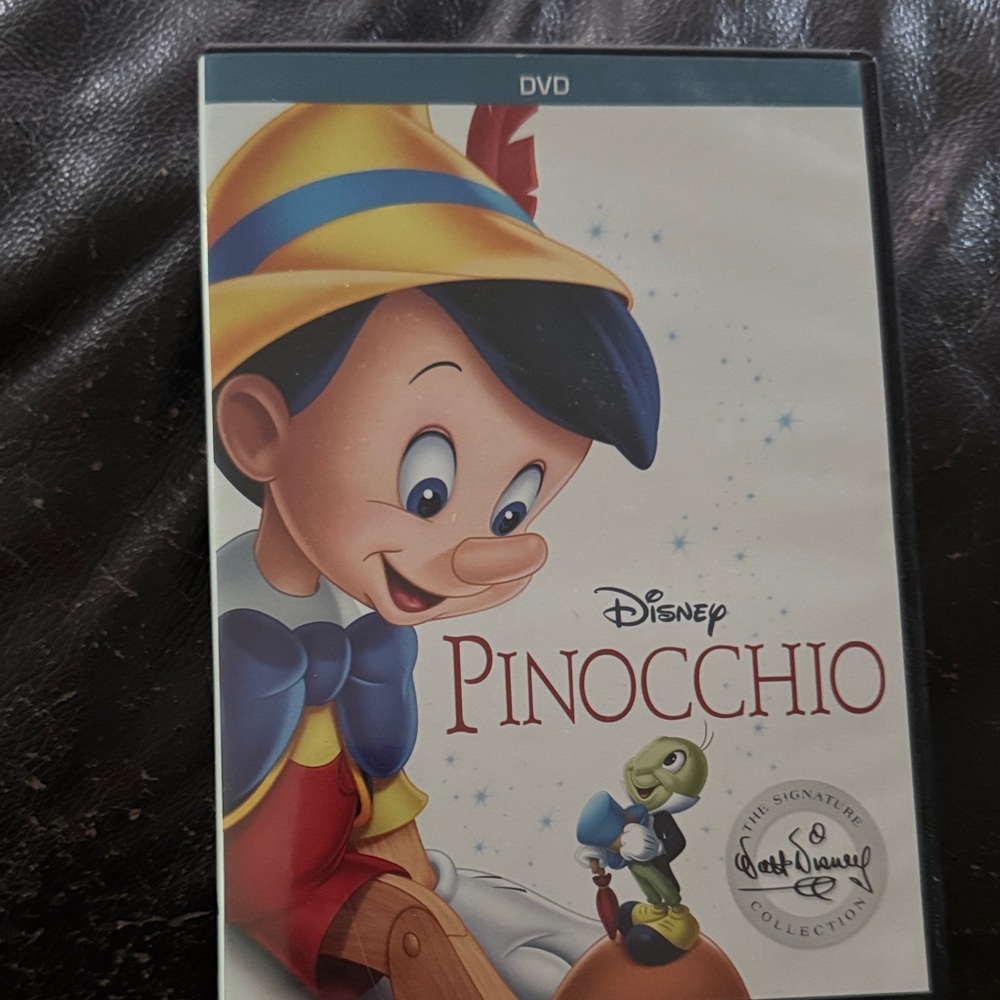 Disney Pinocchio DVD with Red and Blue Accents